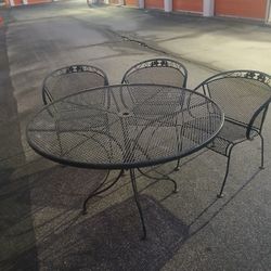 Wrought Iron Table &3 Chairs