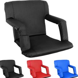 Folding Reclining Stadium Chairs forBleachers with Back and Arm Support