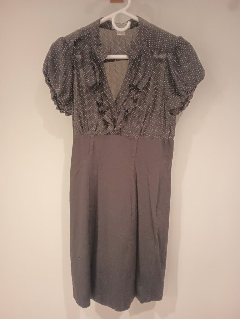 Trixxi Clothing Black Dress With White Dots Size 7 No Belt