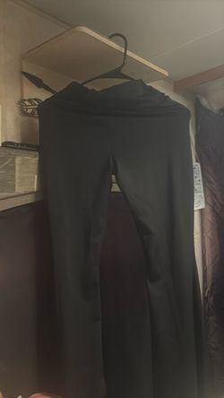 Women's Small Black Fold-Over Waist Yoga Pants – Flare / Bootcut Leg Activewear