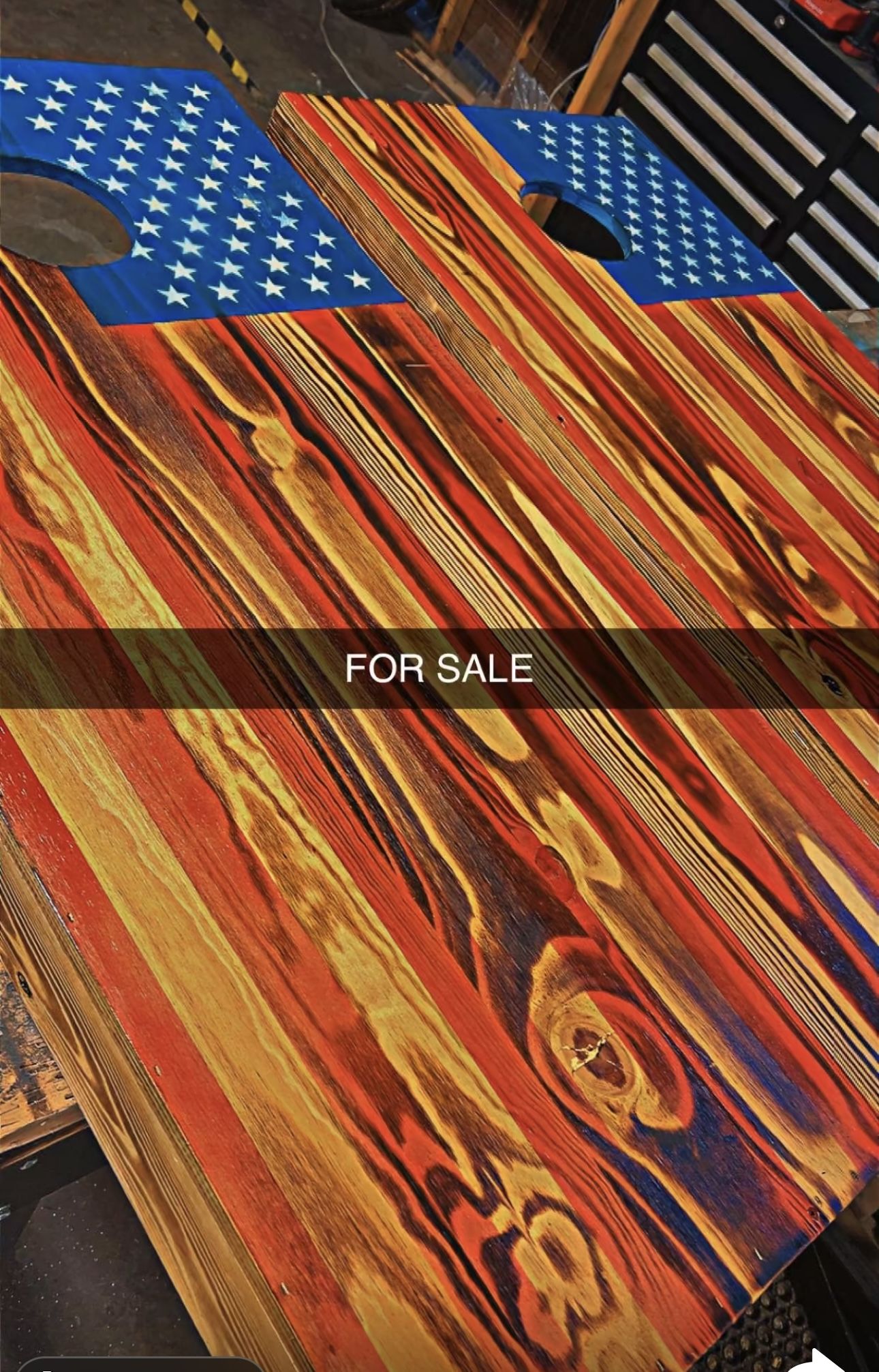 Handcrafted American Flag Cornhole Boards