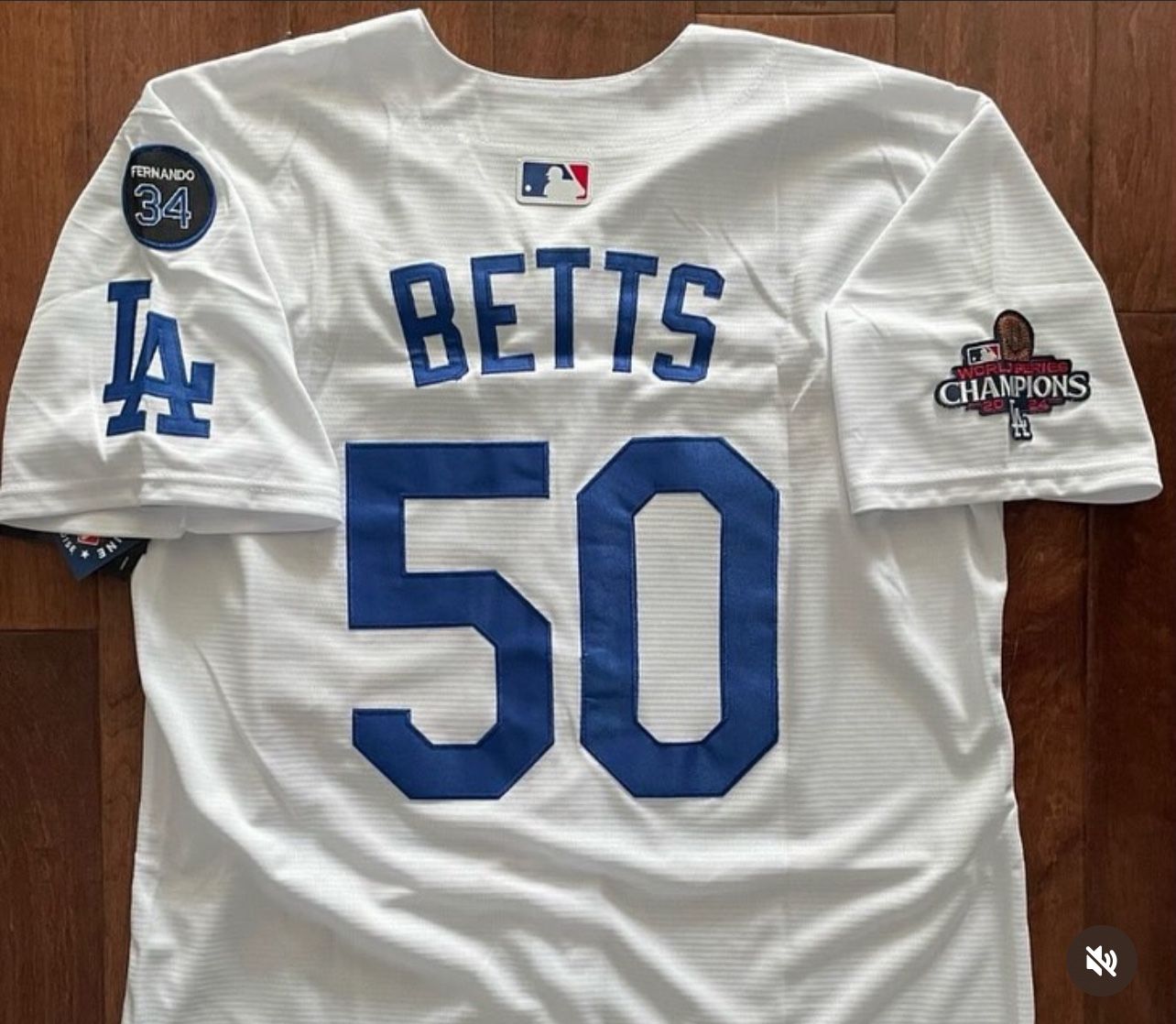 White Los Angeles Dodgers Mookie Betts Jersey  Stitch World Series Fernando Patch