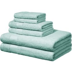 Bath Towels, 6 Piece Set, 100% Soft Cotton, Durable, Available Color Gray and Pink, BRANDNEW