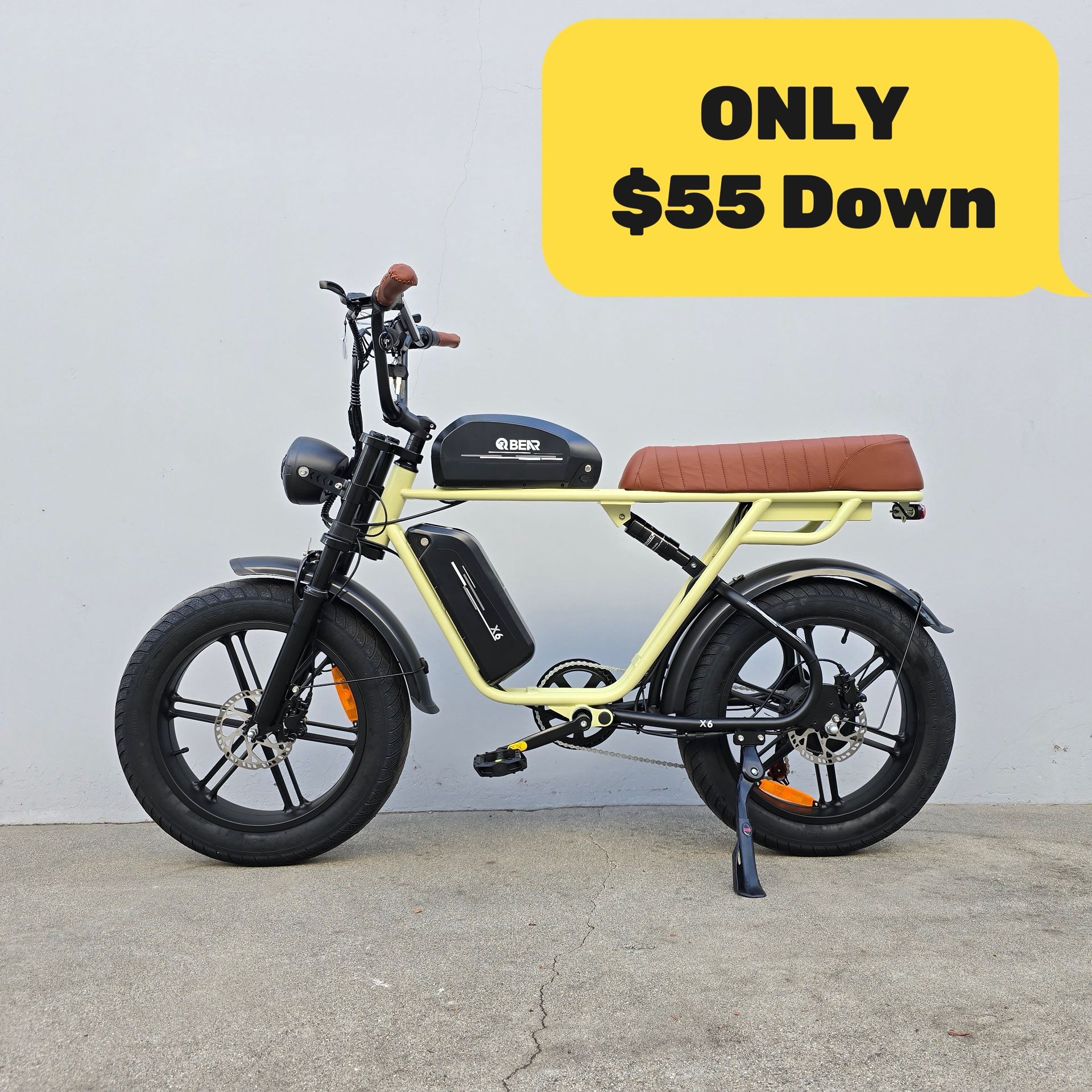 X6 Moped E-bike With 52v 30ah Dual Battery Long Range full Suspension 