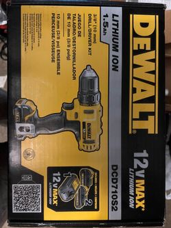 DEWALT 12V MAX 3/8” Drill Driver Kit DCD710S2 w/ 2 Batteries & Charger