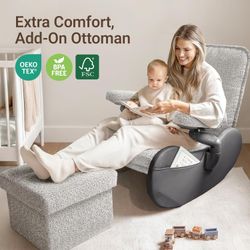 Nursery Rocking Chair Glider with Adjustable Armrests new