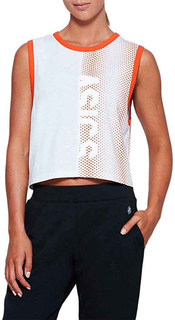 ASICS Women's Happy Chaos Crop Tank Clothes MSRP $28 Sz:XL