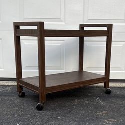 Vintage Mid Century Modern MCM Rolling Tiered Serving Bar Cart Trolley TV Stand Table