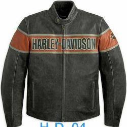 Harley Davidson Black Leather Biker Victory Lane Original Gray Leather Jacket 