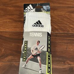 Vintage 1990's Adidas Tennis Equipment Half Crew Socks ~ White 6-12 ~ 1 Pair