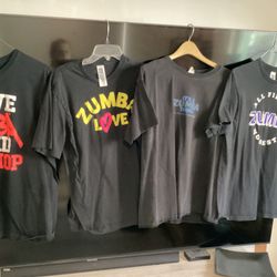 Four Zumba XL Shirts 
