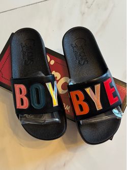 Flynn “Boy Bye”  Flat sandals