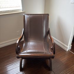 Wood And Leather Lounge Mexican Hand Made Chair