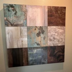 Muted Earth-Tone Abstract Floral Wall Art – $35