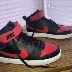 Nike Court Borough Mid 2 GS Bred Retro Black/Red School Sneakers,