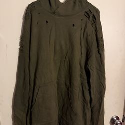 Distressed Green Hoodie 