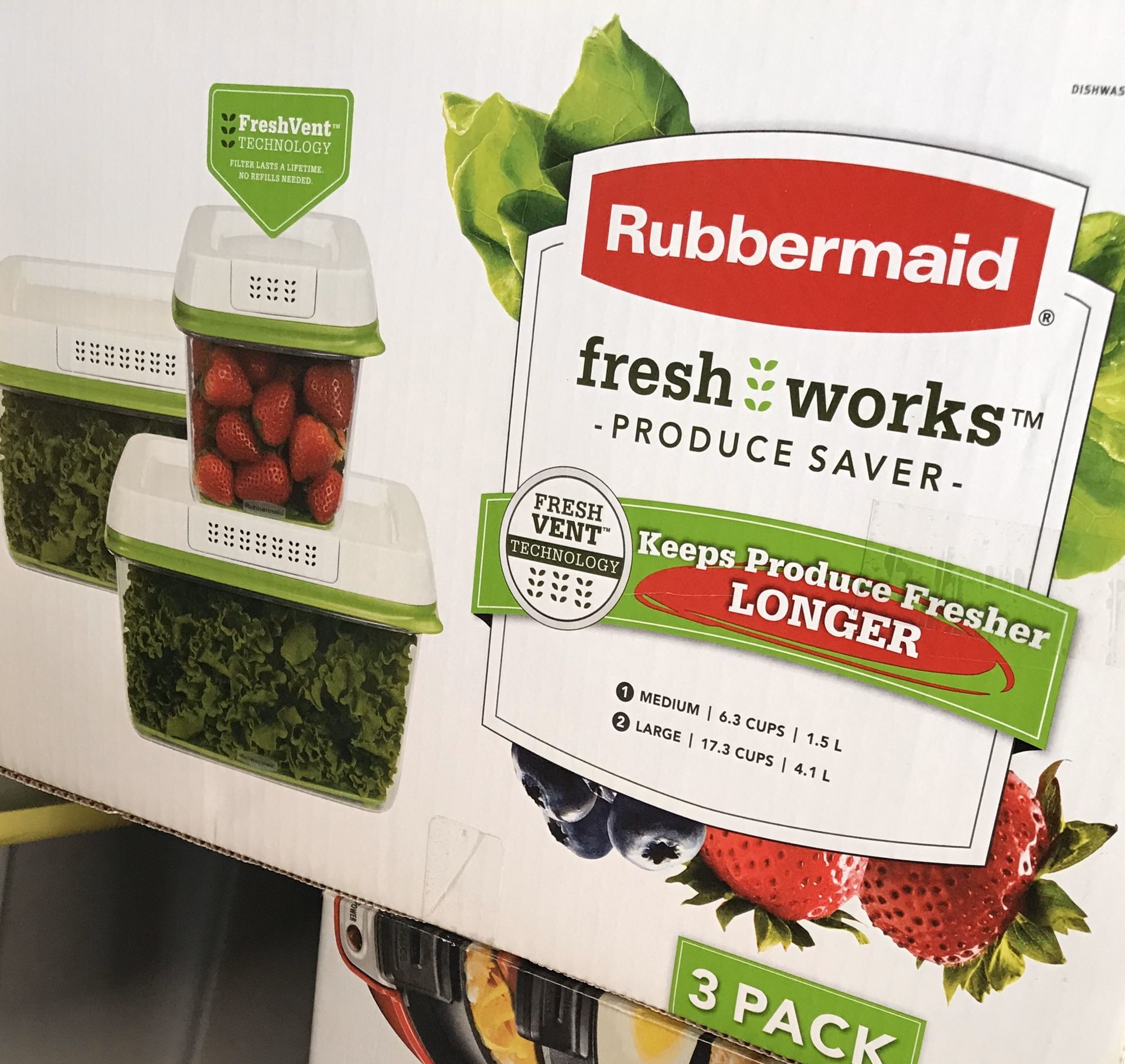 Rubbermaid 3 pack produce organizer containers