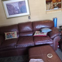 Nice Leather Couch And Matching Love Seat
