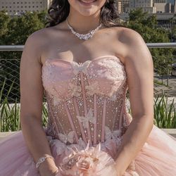 Butterfly Pink Quinceneria Dress & Petti Coats