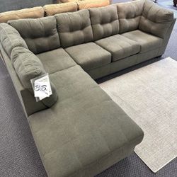 Ashley Maier Slate Gray L Shape Comfy Large Sectional Sofa Couch With Chaise| Brand New Living Room Set 💥 Grey Sofa Set|