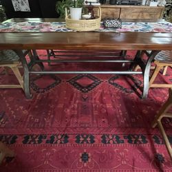 Wood Dining Table & Bench 