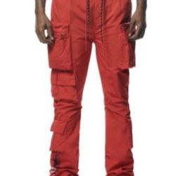 Red Men’s Stacked Jogger Pants Smoke Rise Collection 