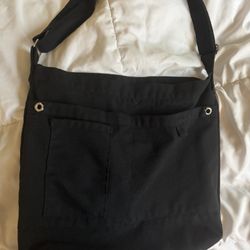 Black Crossbody Tote Bag 