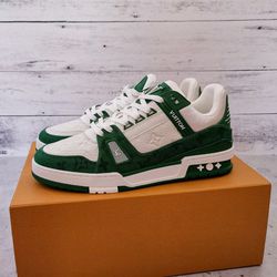 Louis Vuitton Trainer Sneakers Green White LV8 US9-9.5 for Sale in