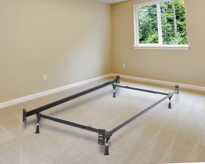 Metal Bed Frame Adjustable To Twin/Full Size Holds Up To 1000 lb. Distributed Weight 63” L. Delivery Available