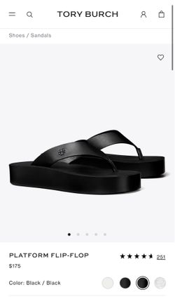 Tory Burch Platform Flip-Flops | Black | Size 8 | Brand New
