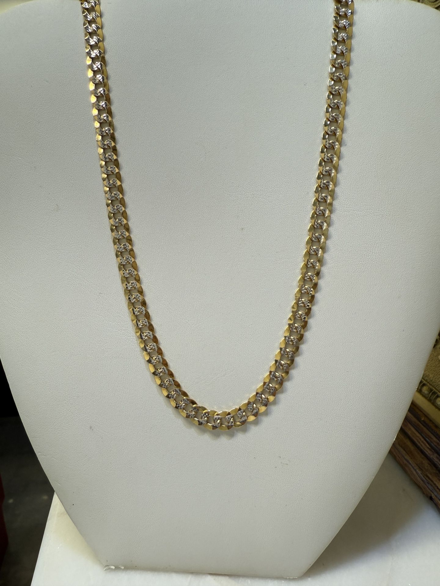 Two Tone Solid Gold Necklace
