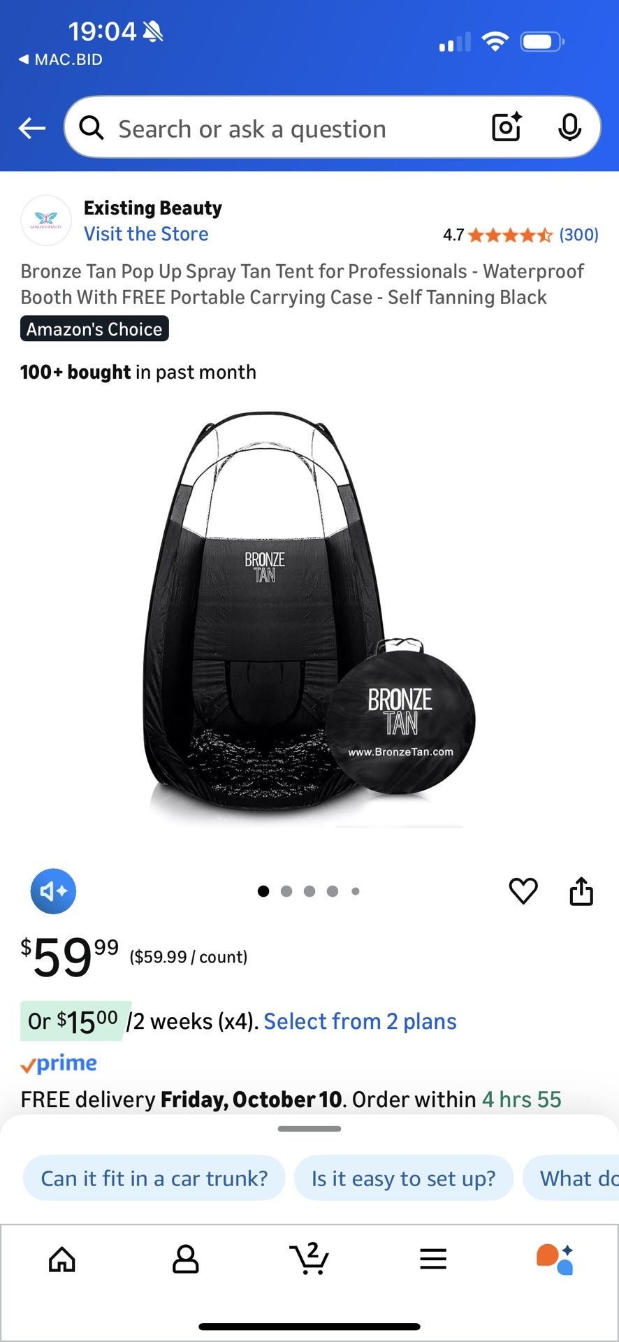 Pop Up Tanning Booth