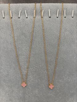 Pink Mini Clover Necklace 