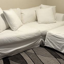 White  Couch w/ Ottoman  (Delivery Available)