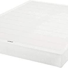 Amazon Basics FULL 7” Smart Box Spring Bed Base, 7-Inch Height Mattress Foundation, Tool-Free Easy Assembly, Full, 74"L x 53"W x 7"H, White 1405 O910 