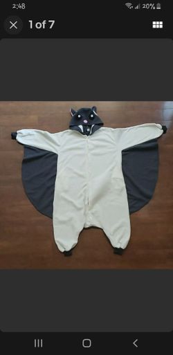 Gray/white Flying Squirrel Costume Adult Small 