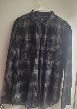 Mens Black Plaid Flannel