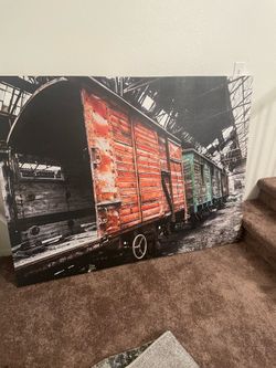 Train art wall