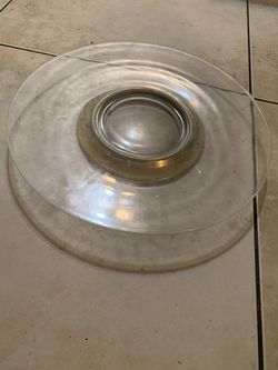 Large glass table decor