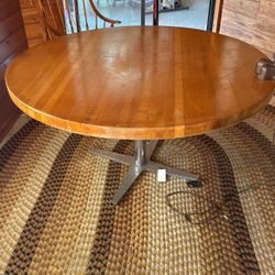 Solid hard wood table with A Lamp