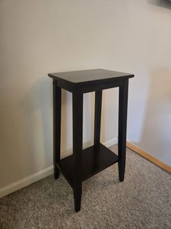 Brown Wood Accent Side Table with Shelf