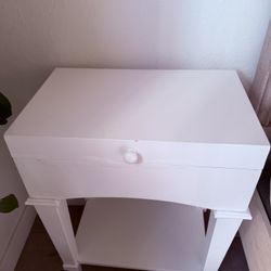 White Nightstand w/ Hidden Storage – Custom Piece