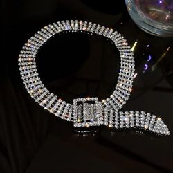 RHINESTONE BELT CHOKER