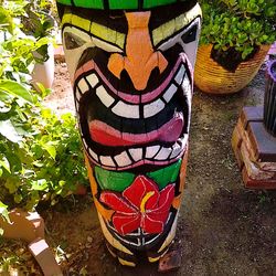 Hand Carved Wooden Tiki Statue – Hawaiian Tiki Bar / Tropical Garden Decor