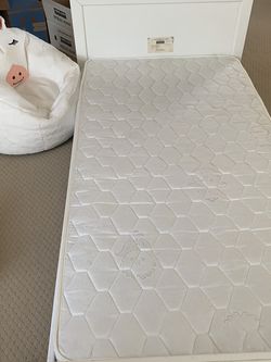 White twin bed And Mattress