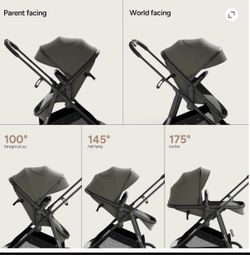 Mom Push green bassinet stroller