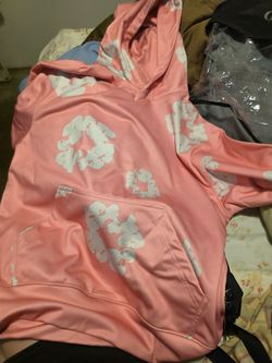 NEW Pink Cloud Print Pullover Hoodie