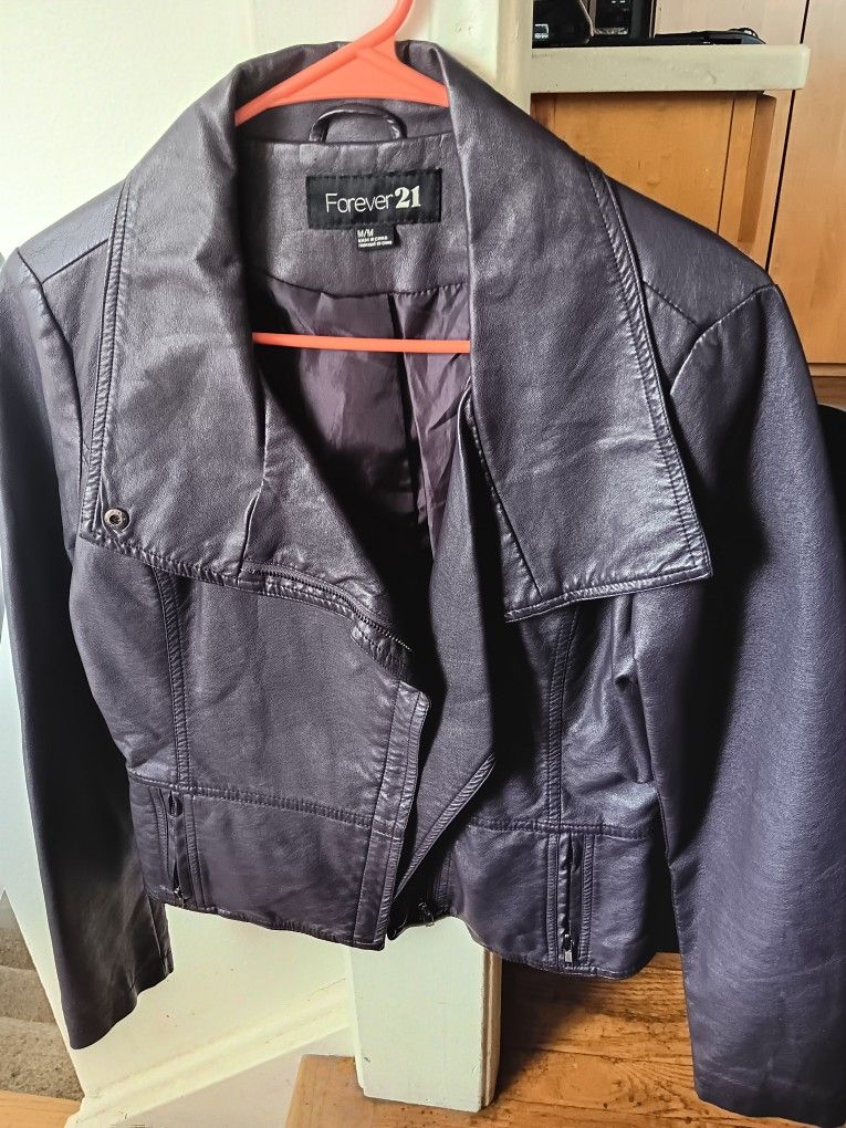 Forever 21 Faux Purple Leather Jacket