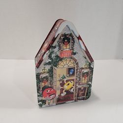 2002 M&Ms Christmas Village Tin ~ Canister Tea House Ye Olde Inn M & M, M&M