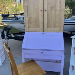 Secretary  Desk W/hutch & Chair 
